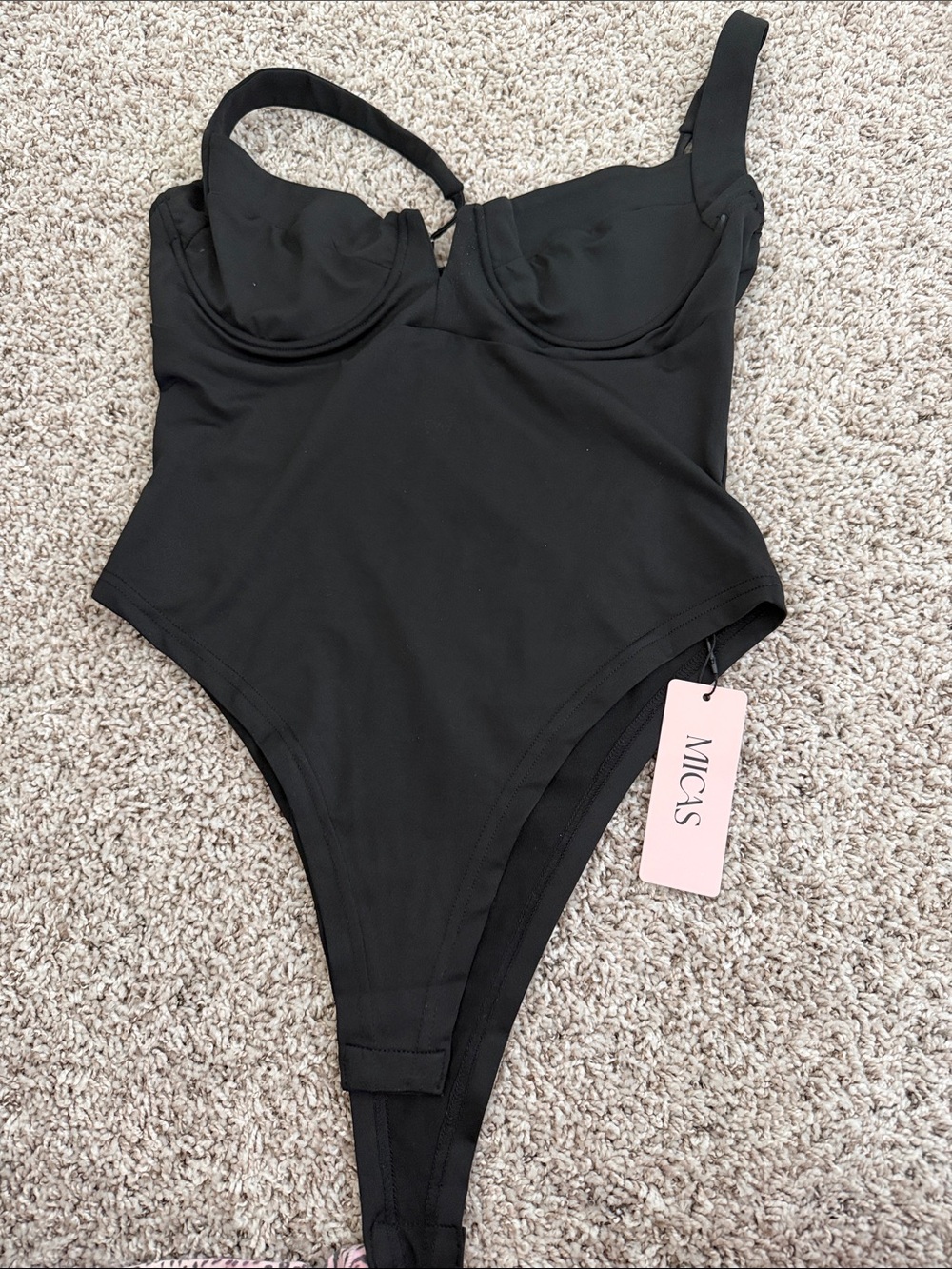 Micas Black One-Piece Bodysuit